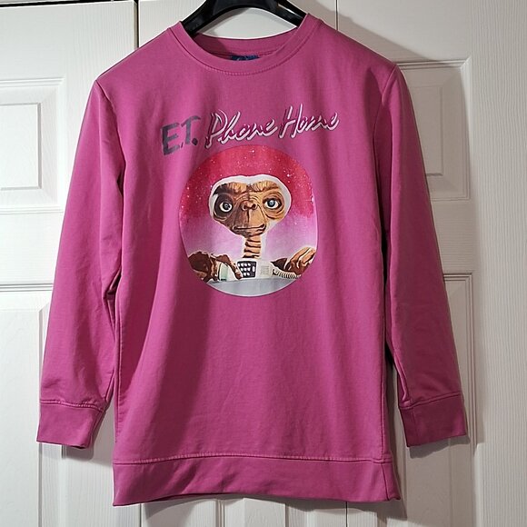 E.T. the Extra-Terrestrial Crewneck Pink Sweater - Size S - Picture 1 of 10